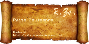Raits Zsuzsanna névjegykártya
